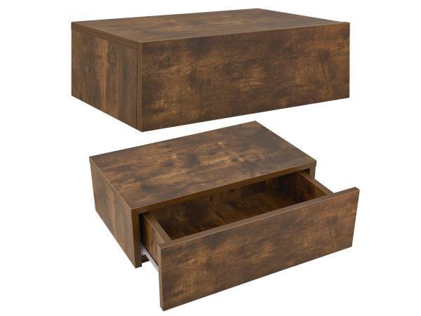 Veiling - Zwevend Nachtkastje - Houtkleur - Incl. Lade - Set, Maison & Meubles, Chambre à coucher | Tables de chevet