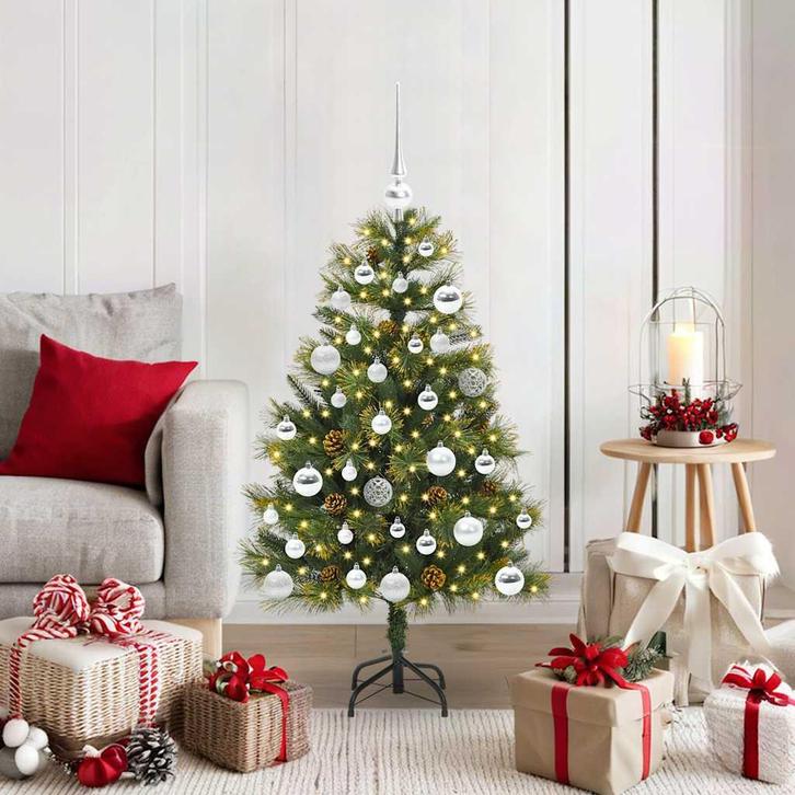 vidaXL Kunstmatige Scharnierende Kerstboom met Kegels Groen, Diversen, Kerst, Nieuw, Verzenden