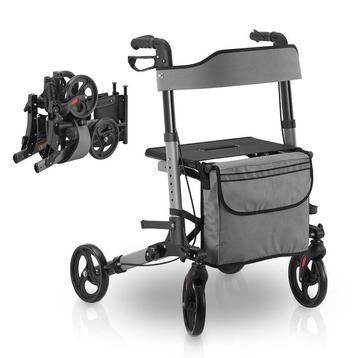Tweedekans | Juskys Aluminium Rollator - Met Zitting - beschikbaar voor biedingen