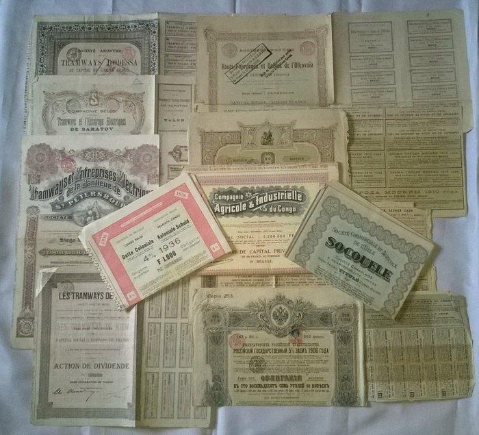 51 aandelen uit: Tsaardom Rusland(30) ,Oostenrijks-Hongaarse, Antiquités & Art, Antiquités | Jouets