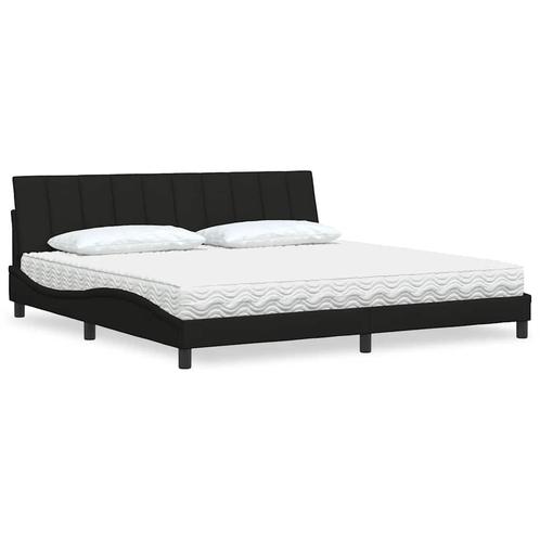 vidaXL Bed met matras Hanko stof zwart 200x200 cm, Huis en Inrichting, Slaapkamer | Bedden, Nieuw, Verzenden