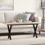 vidaXL Salontafel X-frame 110x40x45,5 cm grenenhout en staal, Huis en Inrichting, Tafels | Eettafels, Verzenden, Nieuw