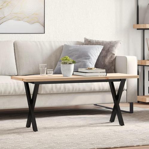 vidaXL Salontafel X-frame 110x40x45,5 cm grenenhout en staal, Huis en Inrichting, Tafels | Eettafels, Nieuw, Verzenden