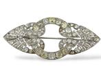 Broche Platina, Antieke Platinum Brosche met fonkelende