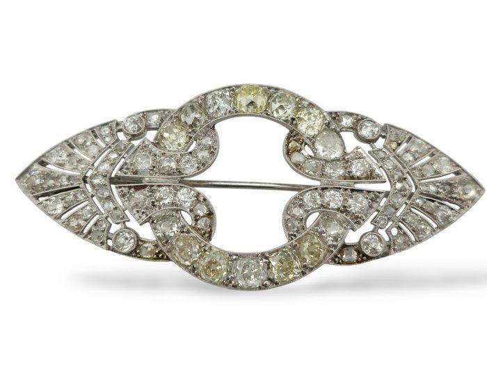 Broche Platina, Antieke Platinum Brosche met fonkelende, Handtassen en Accessoires, Antieke sieraden