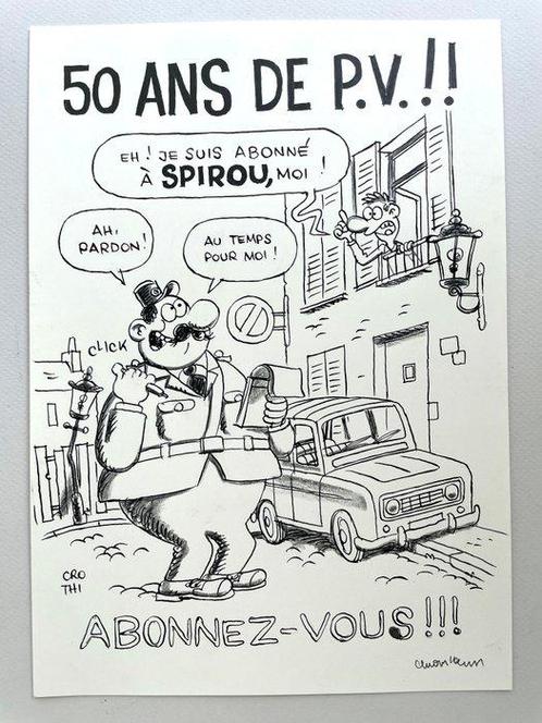 Cromheecke, Luc - 3 Original drawing - Spirou (magazine) -, Boeken, Stripverhalen