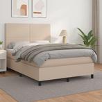 vidaXL Boxspring met matras kunstleer cappuccinokleurig, Huis en Inrichting, Slaapkamer | Bedden, Verzenden, Nieuw