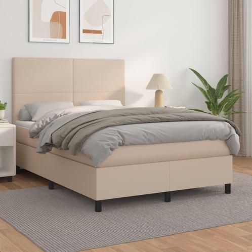 vidaXL Boxspring met matras kunstleer cappuccinokleurig, Huis en Inrichting, Slaapkamer | Bedden, Nieuw, Verzenden