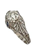 Ring Platina, Prachtige Art Deco platinum en diamanten ring, Handtassen en Accessoires, Ringen, Nieuw