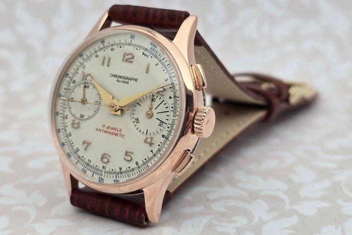 Chronographe Suisse - Cal. Landeron 148 - Zonder, Handtassen en Accessoires, Horloges | Heren