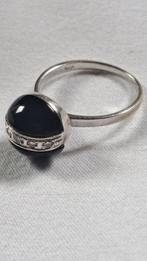 Ring - 14 karaat Witgoud Onyx - Diamant, Handtassen en Accessoires, Ringen, Nieuw