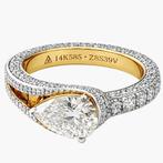 Ring - 14 karaat Geel goud - 4.29ct. tw. Diamant (Lab-grown)