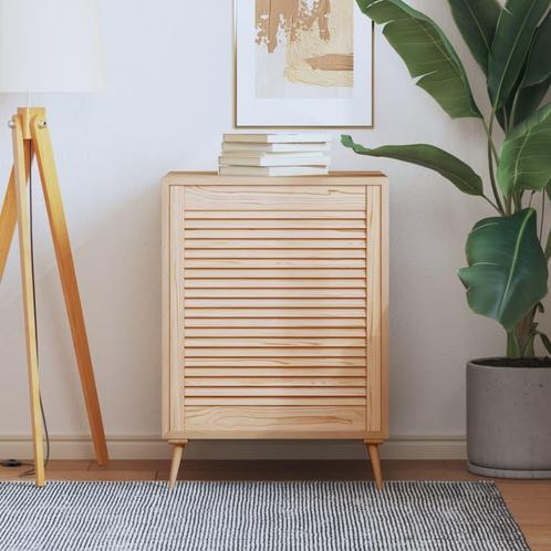 vidaXL Kastdeur met lamellen 69x59,4 cm massief grenenhout, Doe-het-zelf en Bouw, Hang- en Sluitwerk, Nieuw, Verzenden