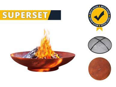 Gofire SUPERSET Soho vuurschaal cortenstaal 80 cm, Tuin en Terras, Vuurschalen, Nieuw, Verzenden