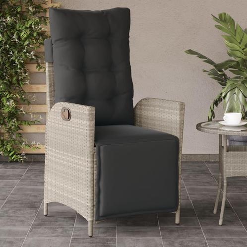 vidaXL Chaise inclinable de jardin avec repose-pied gris, Jardin & Terrasse, Ensembles de jardin, Neuf, Envoi