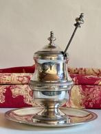 Sauskom (3) - Verzilverd, zilverenlaag - Service Mosterd, Antiek en Kunst