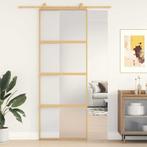 vidaXL Schuifdeur 76x205 cm mat ESG-glas en aluminium, Doe-het-zelf en Bouw, Deuren en Vliegenramen, Verzenden, Nieuw