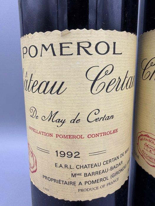 1992 Château Certan de May de Certan - Pomerol - 2 Flessen, Verzamelen, Wijnen