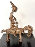 sculptuur, Cavalier en bronze sur sa monture - 31 cm - Brons