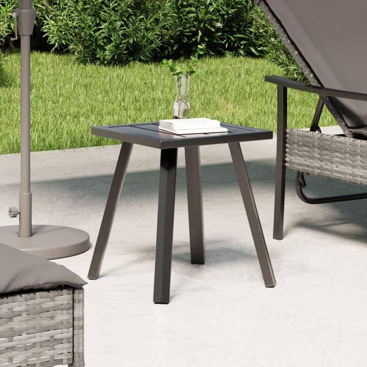 vidaXL Tuintafel 34x34x38 cm staal antracietkleurig, Tuin en Terras, Tuinsets en Loungesets, Nieuw, Verzenden