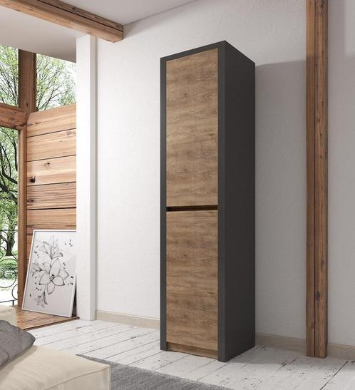 Kast Monaco - Eiken - Grijs - 50 cm - Dicht, Huis en Inrichting, Kasten | Overige, Nieuw, Verzenden