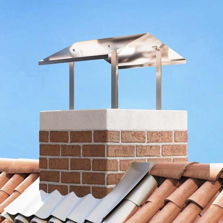 vidaXL Schoorsteenkap Zilver 50 x 60 x 37 cm Roestvrij staal, Huis en Inrichting, Kachels, Nieuw, Verzenden