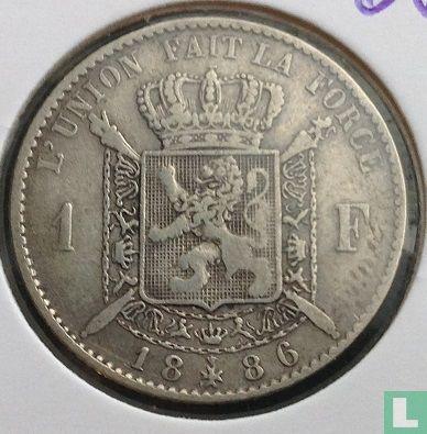 België 1 franc 1886 (FRA - L WIENER), Postzegels en Munten, Munten | België, Losse munt, Goud, Zilver, Verzenden