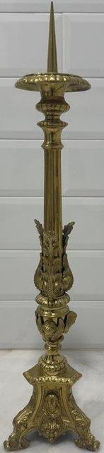 Kaarsenhouder - Verguld brons - Kerkkandelaar - 82 cm - 7,5, Antiek en Kunst