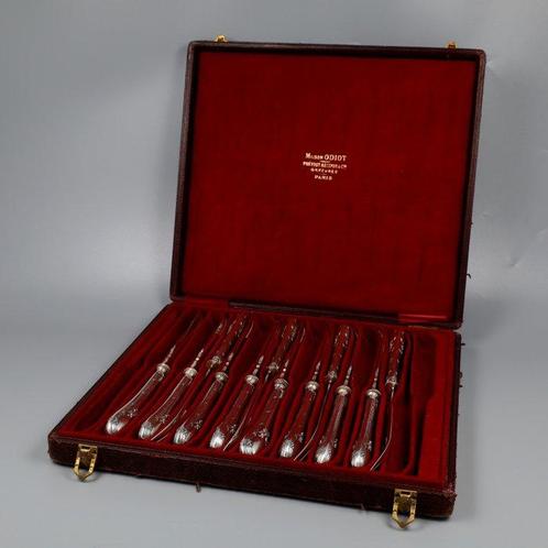 Maison Odiot (Zeldzaam) Meloenbestek - Bestekset (12) - .950, Antiek en Kunst, Antiek | Zilver en Goud
