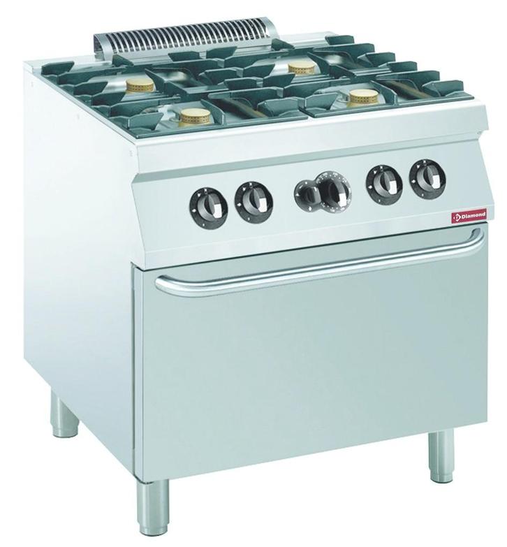 Gasfornuis | 4 Branders | 4x 5.5kW | Met Gasoven GN 2/1 |, Zakelijke goederen, Horeca | Keukenapparatuur, Nieuw in verpakking
