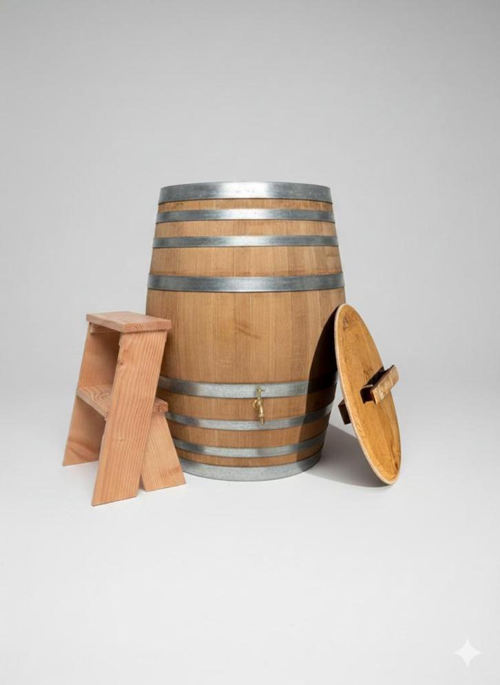 Compleet ijsbad/dompelbad van eiken wijnvat - diverse maten, Tuin en Terras, Bubbelbaden en Hottubs, Nieuw, Trap, Vast, Ophalen of Verzenden