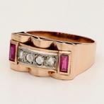 Bague - 18 carats Or rose Rubis - Diamant - Char, Nieuw