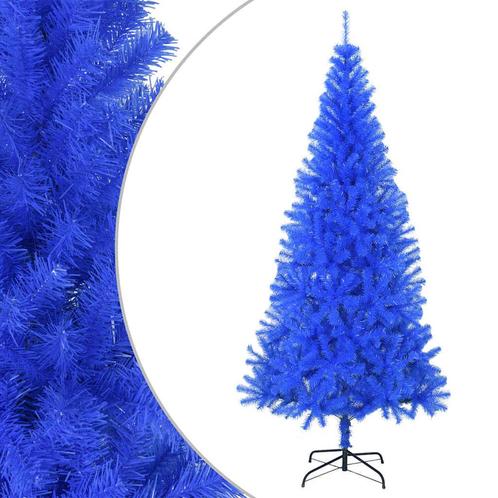vidaXL Kunstkerstboom met standaard 210 cm PVC blauw, Diversen, Kerst, Nieuw, Verzenden