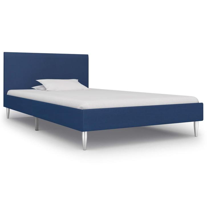 vidaXL Bedframe stof blauw 90x200 cm, Huis en Inrichting, Slaapkamer | Bedden, Nieuw, Verzenden