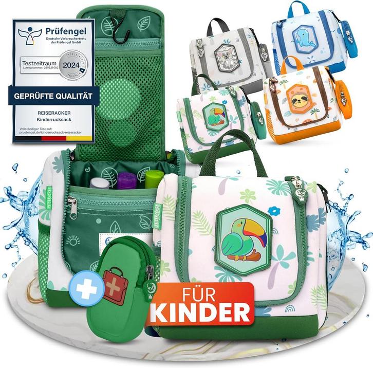 2dekans | REISERACKER Toilettas voor Kinderen - 21 x 9 x 18, Kinderen en Baby's, Badjes en Verzorging, Ophalen of Verzenden