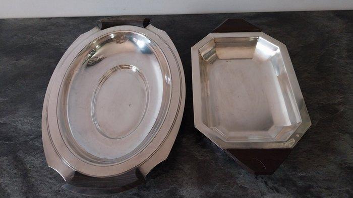 Art Déco - Presenteerblad (2) - Verzilverd - Snij- en, Antiek en Kunst, Kunst | Designobjecten