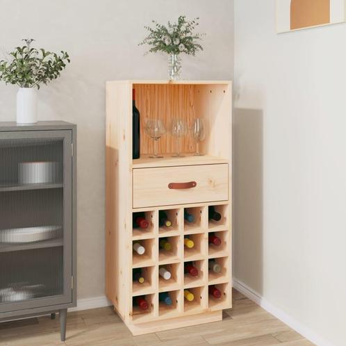 vidaXL Wijnkast 45x34x100 cm massief grenenhout, Huis en Inrichting, Woonaccessoires | Wijnrekken, Nieuw, Verzenden