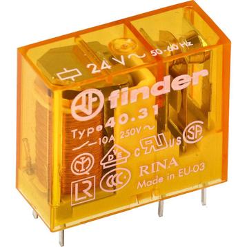 Finder 40.31 PCB Relais 10A 24VAC Enkelpolig -, Verzenden