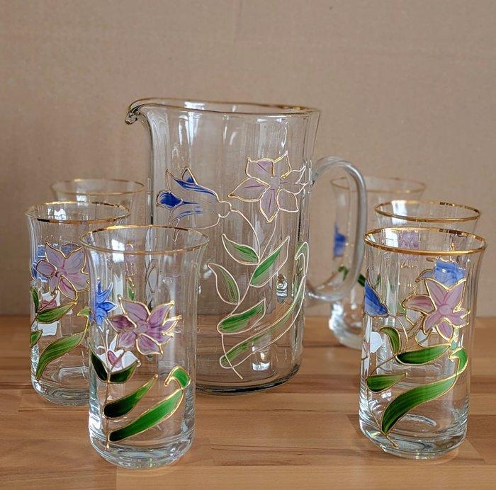 Paul Nagel - Drinkservies (8) - Tiffany-stijl - Glas -, Antiquités & Art, Antiquités | Meubles | Tables