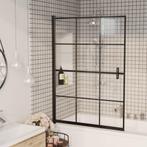 vidaXL Douchewand 100x140 cm ESG zwart, Verzenden, Nieuw