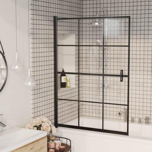 vidaXL Douchewand 100x140 cm ESG zwart, Doe-het-zelf en Bouw, Sanitair, Nieuw, Verzenden