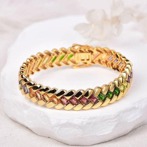 Zonder Minimumprijs - Armband Zilver - Gemengde edelstenen -, Handtassen en Accessoires, Antieke sieraden