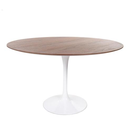 eettafel Tulip Table 120cm Top Walnoot Tafelpoot wit, Maison & Meubles, Tables | Tables à manger, Envoi