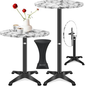 Bartafel - statafel - diameter 60 cm - marmerlook - stalen, Verzenden