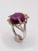 Sans prix de réserve - Bague Argent Rubis - 12CT, Handtassen en Accessoires, Ringen, Nieuw