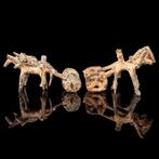 Anatolisch Set zeldzame bronzen strijdwagens met paarden., Antiek en Kunst
