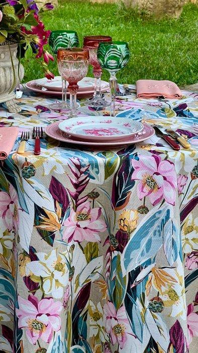 Geprint tuinparadijdtapijt voor grote tafels. - Tafelkleed -, Antiek en Kunst, Kunst | Designobjecten