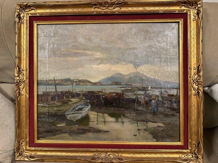 Riccardo Galli (1869-1944) - A Mergellina, Napoli, Antiek en Kunst, Kunst | Schilderijen | Klassiek