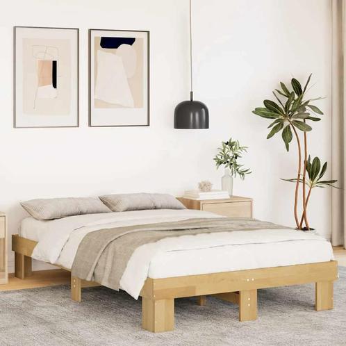 vidaXL Bedframe zonder matras 120x200 cm massief hout eiken, Huis en Inrichting, Slaapkamer | Bedden, Nieuw, Verzenden