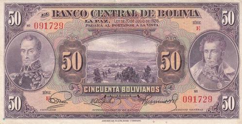 Bolivia P 123a 50 Bolivianos L 1928 Xf, Postzegels en Munten, Bankbiljetten | Europa | Niet-Eurobiljetten, België, Verzenden